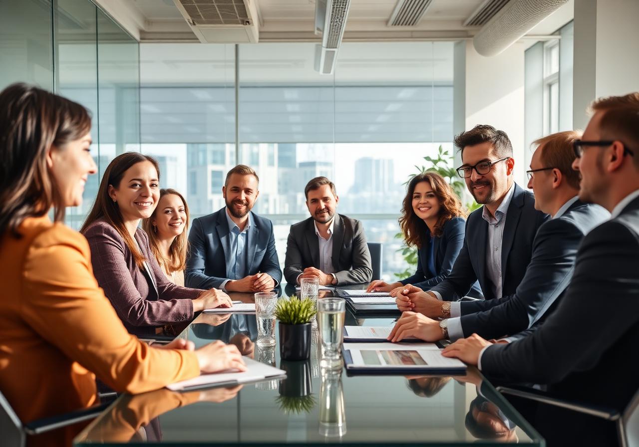 NexStaff recruitment team meeting in modern Toronto office